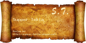 Supper Tekla névjegykártya